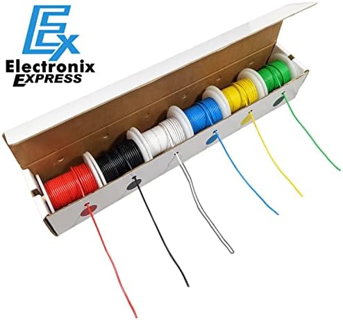 Комплект няколко направления съединителните проводници 18 калибър - Включва 6 Цветни 25-подножието на рулони - от EX