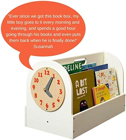 Органайзер за детски книги Tidy Books® (3-10 години), дървена поставка за книги, подвижни обучителни часове,