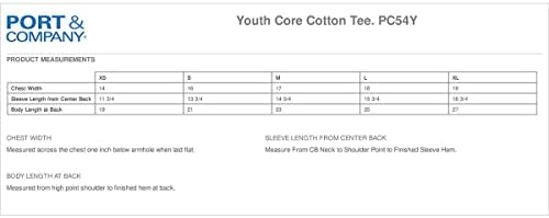 В памучна Тениска Port & Company Youth Основната Пълнозърнести материал с къс ръкав