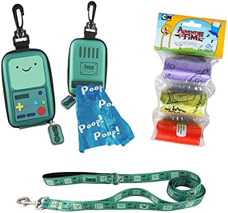 Подаръчен Комплект за домашни любимци Adventure Time BMO с Кучешка Каишка, Диспенсером за Торби за боклук и един