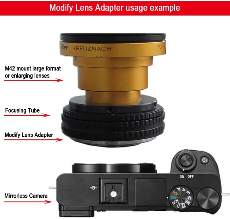 5 мм Модифицирани адаптер за обектив Предназначен за камерите с монтиране на E M42