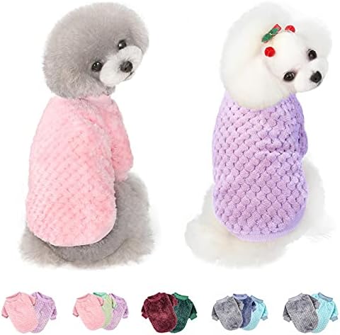 Пуловер за кучета, 2 Опаковки Пуловери за кучета от Малки, Средни Кучета или Котки, Топла Мека Фланелевая Дрехи за