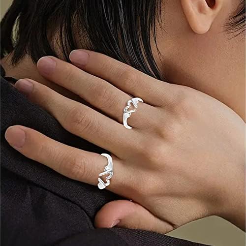 Девчачьи пръстен Пръстен от титанов стомана Женското сърце, Студена стил на Малка тълпа Просто не выцветающее отворен пръстен