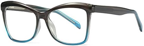 Очила за четене ръчно изработени RESVIO за жени и мъже, Модни Очила за четене в Негабаритной Рамки с Пружинным тръба на