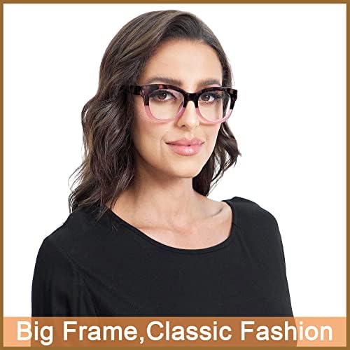 Readersoul 3 опаковки Големи Очила за четене за жени, блокер Синя светлина Компютърни Ридеры, Модерни очила с Големи