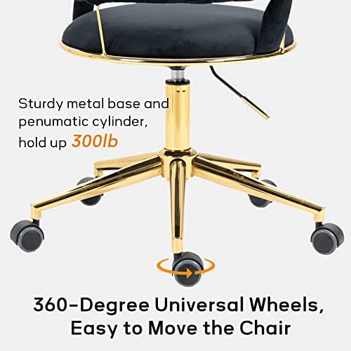 Velvet офис стол NIOIIKIT с облегалка изработени ръчно, се завърта на 360 ° и регулируеми по височина Работен стол, Стол за