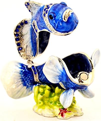 Ковчег за украшения Ciel Collectables Игуана на бранша, Ръчно изработени, Прозрачен Кристал Сваровски, Ръчно Рисувани Зелен