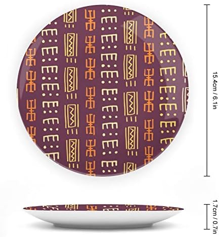 Декоративни Плочи от Керамични Костен Порцелан с Етнически Модел на Ацтеките със Стойка, Висящи Украшения, Трапезария Чинии