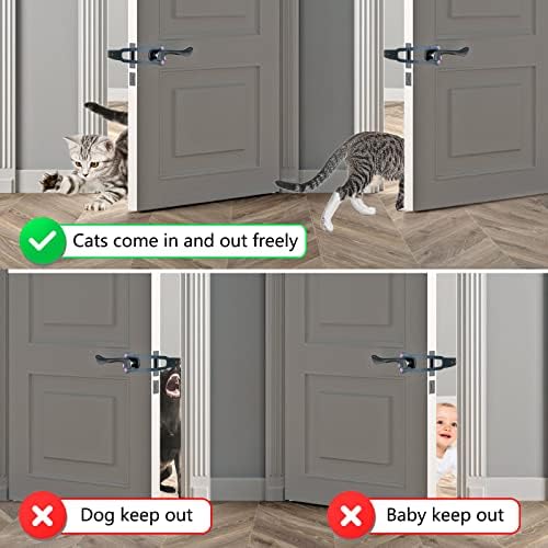 Затвори притежателя на вратите за котките с 4 регулировками Сиво задвижваната за котки Алтернатива за защита на кучета от кутии