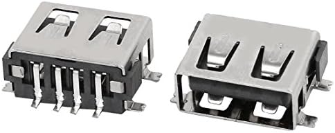Aexit USB Женски Разпределителен електрически конектор Тип A 2.0 4-Клеммный Гнездо на 180 градуса за печатната