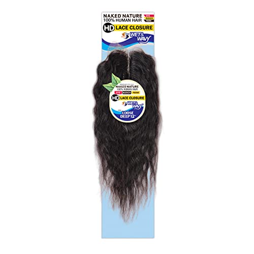 Голи Перука Nature Human Hair Weave Мокър N Вълнообразни 2,25*4 HD Лейси Закопчалката Свободна Дълбока 12