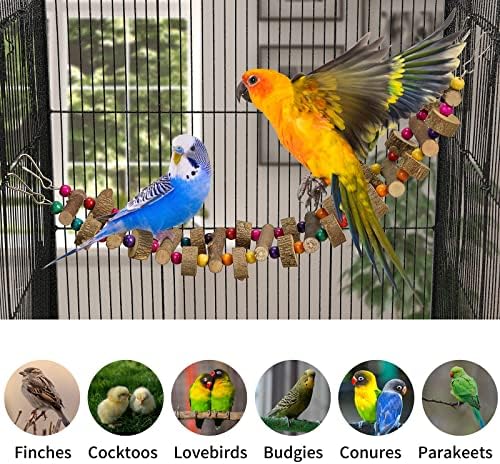 FrgKbTm Птица Стълба за Папагали, Люлее Мост, Естествена Дървена Подвесная играчка за домашни Любимци, Аксесоари