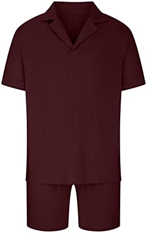 RbCulf/ Мъжки Ризи за голф и къси Панталони, Спортни Всекидневни Комплект от 2 теми, Модни Однотонная Тениска С Къси