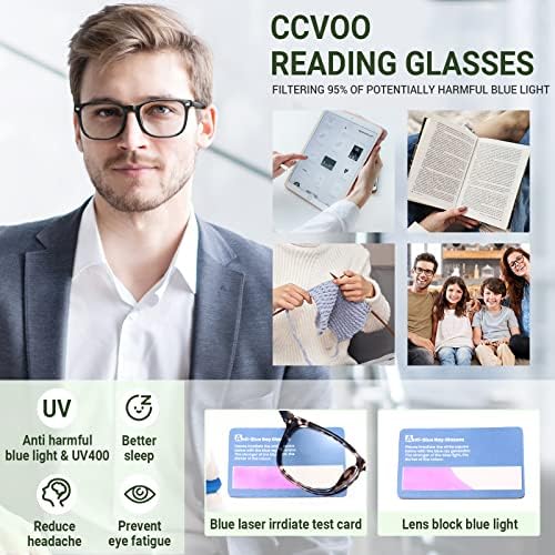 CCVOO, блокер синя светлина очила за четене, срещу главоболие/ отблясъци /напрежение в очите, компютърни очила за