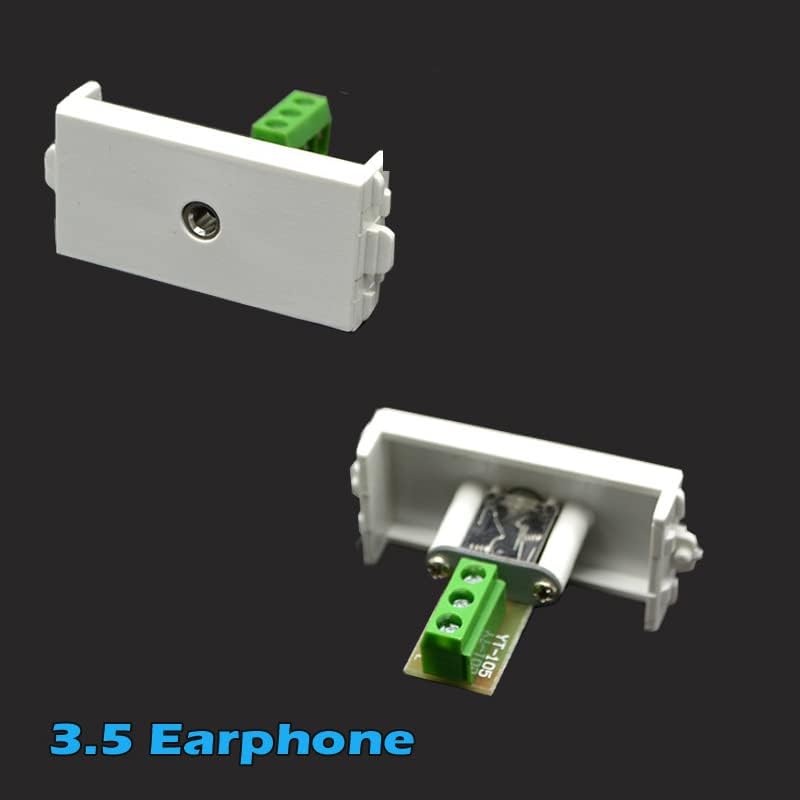 Стенни контакт със слушалки 2X 3.5 + Трапецеидальная плоча, HDMI, жакове за свързване на аудио-видео Конектори, Бели Декоративни