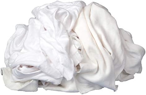Buffalo Industries (10525) Абсорбиращи бели парцали от рециклирани плат за тениски - кутия с тегло 50 килограма - За универсален