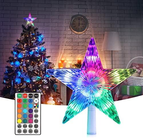 Коледна led Звездна Коледа в цилиндър Joycabin 9,5 Инча 24 Цвят на Обостряне на Звездната Светлина с Дистанционно