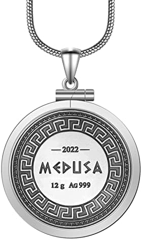 Гръцки Мит Главата на Медуза, Проба 999 Сребърна Монета Ретро кръгла Висулка Емблемата на Панела Колие Старинни Бижута
