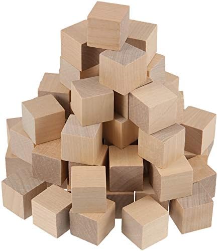 ZEONHAK 800 БРОЯ Зарчета от дърво 3/4 Инча, Мини-Непълни Дървени Блокчета, Дървени Квадратни Блокове за Производството