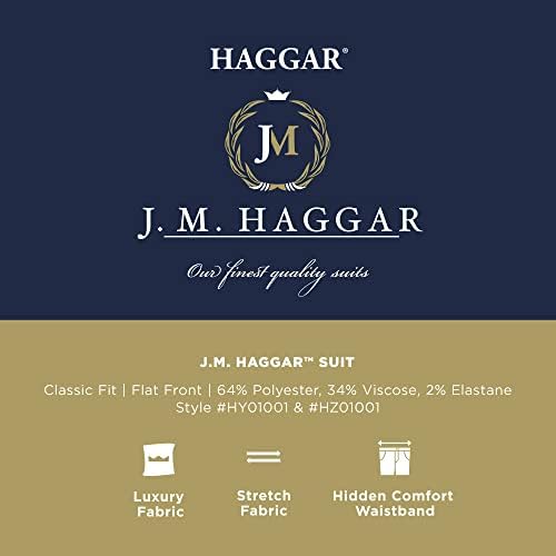 J. M. Haggar Мъжки костюм Премиум-клас Участък Класически, намаляване, Разделно Палто - Обичайните размери, както и по-Големи