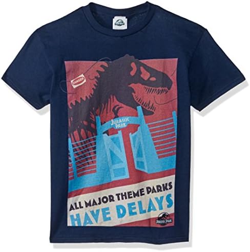 Тениска с изображение на Големи Официално лицензирани тематични паркове Jurassic Park Boys' Big