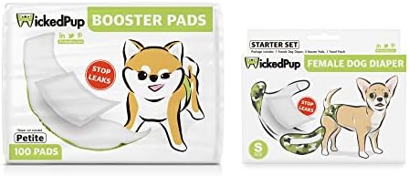 Лапа-бустери за памперси WICKEDPUP за кучета (миниатюрни, 100 карата), Плюс комплект (1 х Женски пелена малък
