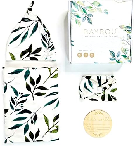 Baybou/Комплект за свободни дете, Бамбуковое Одеяло за прием в болница, Капачка за свободни, Лък, Wooden Обяви, Подаръчен