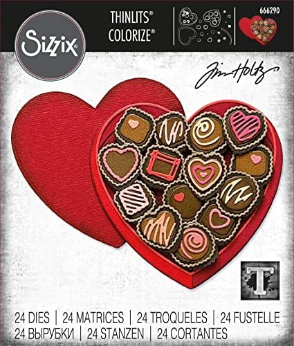 Комплект печати Sizzix Thinlits 24PK True Love Colorize от Тим Хольца, 666290, Многоцветен