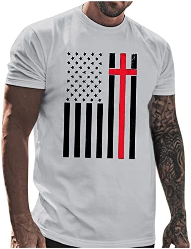 Мъжки Реколта Тениска с Изображение на Американското, 4 юли, Графичен флаг на САЩ, Ежедневни Тениски С Къс Ръкав,