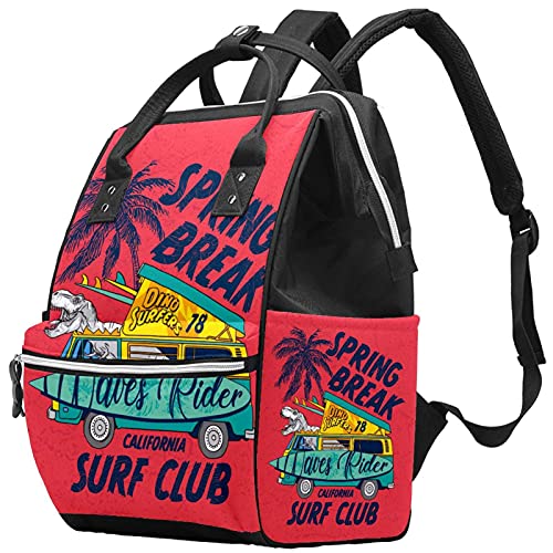 Динозавър Surf Club Пролетните Чанти-Тоут за Памперси Brenk, Раница за майките, по-Голямата Голям Чанта за Памперси, Пътна Чанта