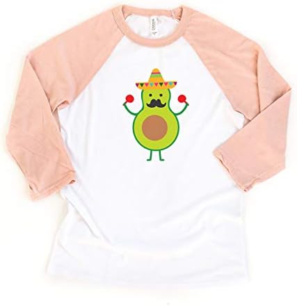 Тениска Raglan Little Spunkies Fiesta с Авокадо За деца Cinco De Mayo