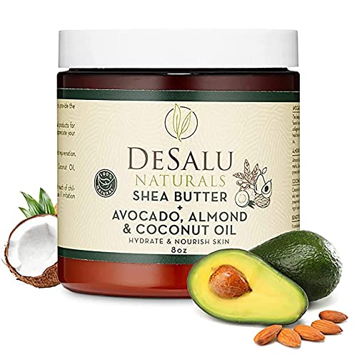 Desalu Naturals Чистото нерафинирано масло от шеа с масло от авокадо, бадемово масло и кокосово масло - натурално