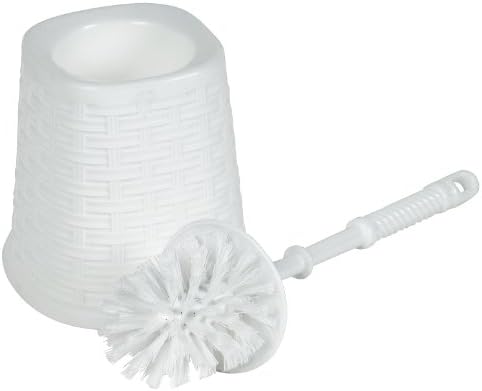 Четка и държач за тоалетна в плетеном стил Superio (Бял), Здрава четка за почистване на тоалетната чиния