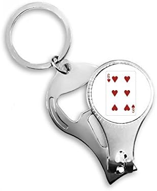 Сърцето 6 Карти за игра, Модел Ножица За Нокти Халка Ключодържател Отварачка за Бутилки Машина За Рязане