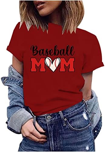 Бейзболни Ризи За Майките, Жените Тениска с Кръгло деколте и Къс Ръкав за Деня на Майката, Подарък, Ежедневни Годишна Сладка