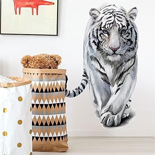 ROFARSO Реалистични Стръмни Ходещи Тигрови Животни Винилови Стикери За Стени, Подвижни Стикери За Стена Художествени Декорации