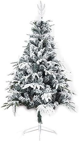 Коледно дърво ZPEE от PVC, Без осветление, Бор, покрита с Изкуствен Сняг, с Метална стойка, Лесно монтируемое