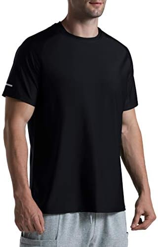 Мъжки Охлаждащи Ризи за бягане от Коприна Лед, бързо съхнещи Тениски за спортна зала с Къс Ръкав UPF 50 +, Тениски За тренировки
