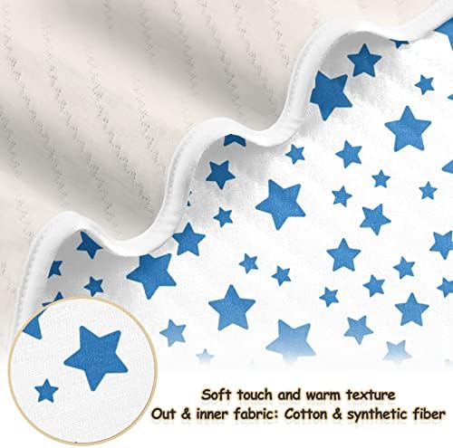 Пеленальное одеяло Blue Stars Памучни Одеало за Бебета, Като Юрган, Леко Меко Пеленальное Одеало за детско креватче, Количка,