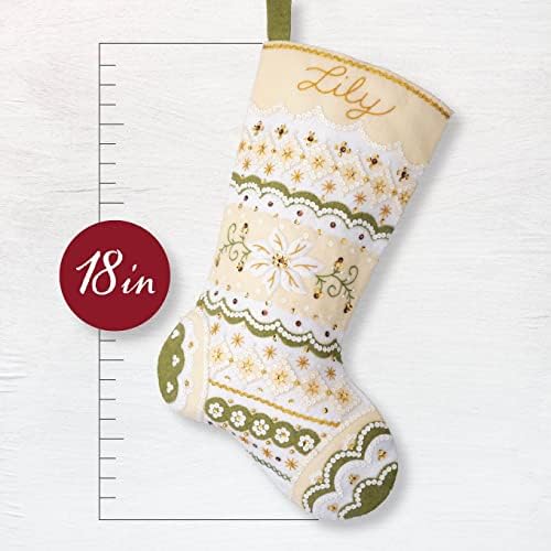 Комплект за производство на чорапи с аппликацией от филц Bucilla Holiday Glitz 18 инча, идеален за декоративно-приложни