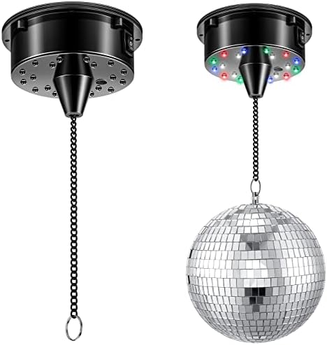 Въртяща се диско-топка от 6 об/мин, планина за диско-топка, електрически мотор с осветление, 4 цвята за диско-топка,