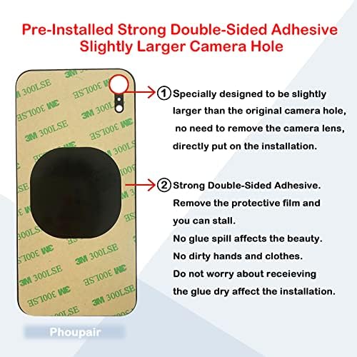 Подмяна на задното стъкло Phoupair OEM за iPhone XR 6,1 Инча с Професионален набор от инструменти за ремонт (черен)