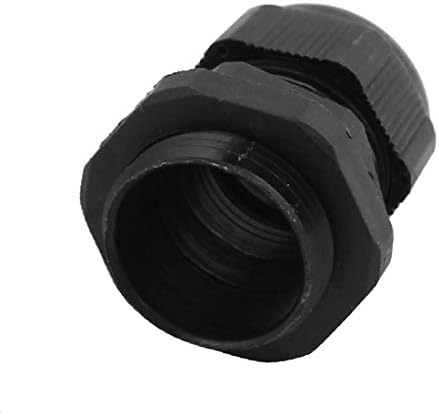 X-DREE PG16 10-14 мм и 22 мм Резба на Пластмасови Водоустойчив Cable вводы Конектор Черен (Connettore passacavo