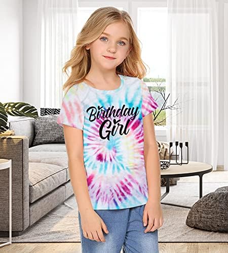 Тениска с розови принтом за Малки Момичета, Хубава Тениска С Цветни Принтом, Всекидневни Пуловер С кръгло деколте,