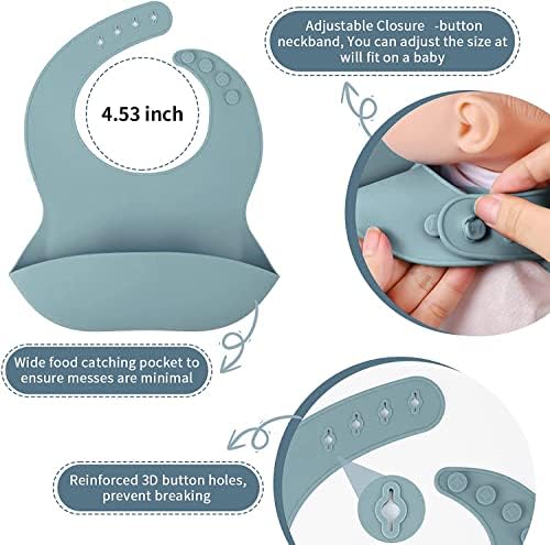 Мек Силиконов Комплект за Хранене на бебето, Led уреди за Отбиване на бебето от гърдите си, с Регулируема Нагрудником,