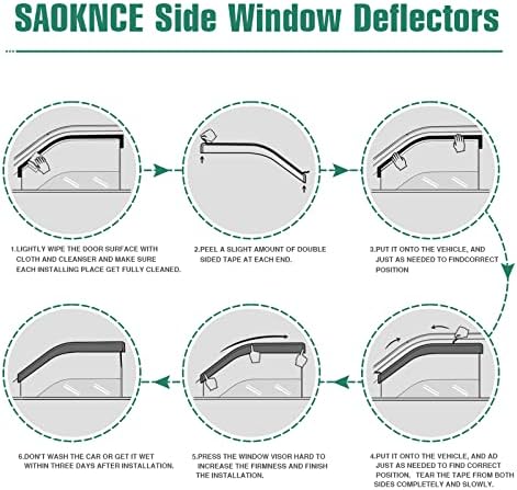 SAOKNCE 4 бр., Наклеиваемые лента тежкотоварни дождевики, подходящи за Hyundai Santa Fe 2013-2018, Дефлектори прозорци,