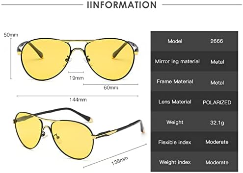 WIRUN Очила за Нощно Шофиране За Мъже И Жени - Поляризирани с Антирефлексно покритие UV400, Жълти Защитни Очила за Нощно Виждане