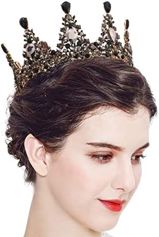 Короната на Кралица от кристал Эйрет, Черните Сватбени Корона в стил барок, Реколта Диадеми Принцесата булка, Шаферка