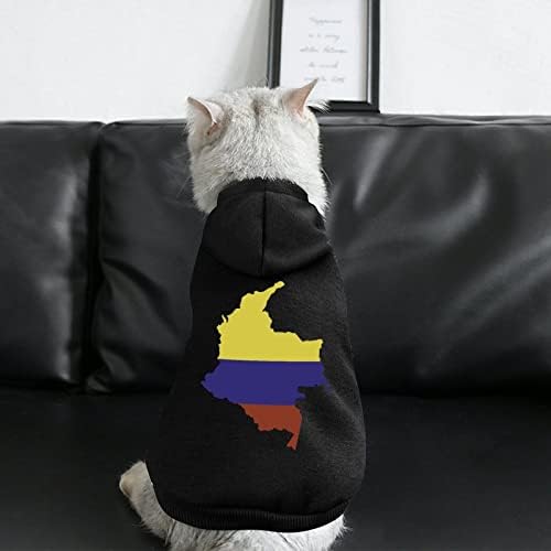 Флаг и Картата на Колумбия Дрехи за кучета Зимни Блузи за домашни любимци Меки и Топли Блузи за Малки до Средни Кучета