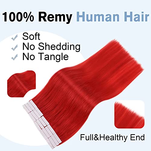 【Спестете повече】 Easyouth Две опаковки дюзи за удължаване на косата от истински човешки коси 1000 и червен 18 инча